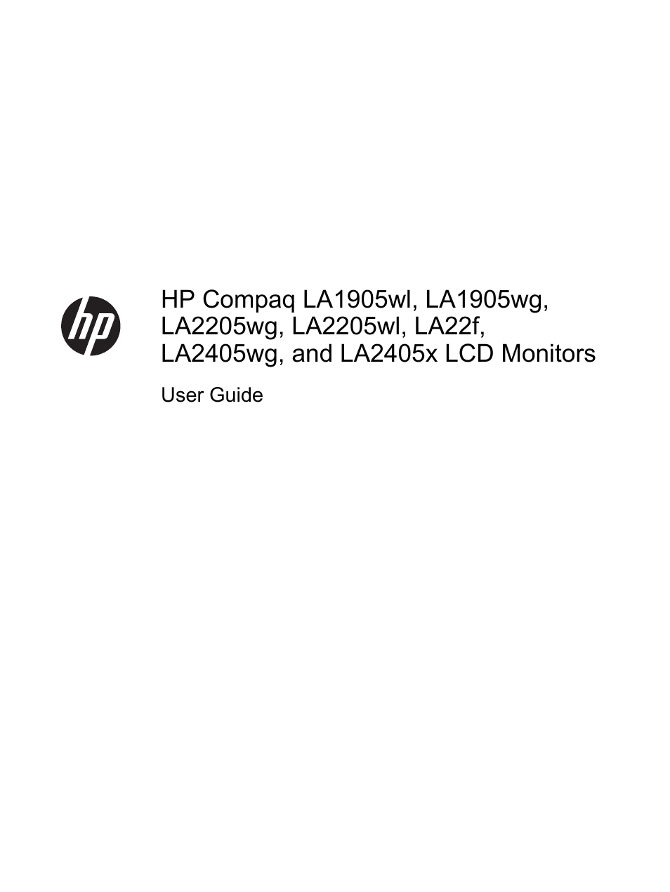 HP Compaq LA2405x 24-inch LED Backlit LCD Monitor User Manual | 28 pages