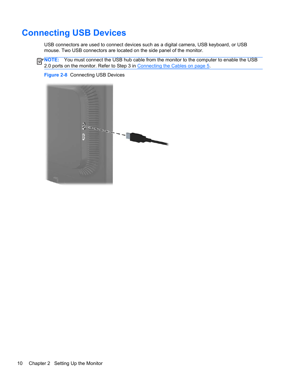 Connecting usb devices | HP Compaq LA2405x 24-inch LED Backlit LCD Monitor User Manual | Page 16 / 28