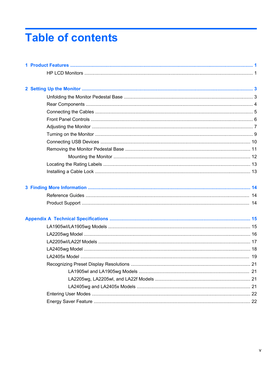 HP Compaq LA2405x 24-inch LED Backlit LCD Monitor User Manual | Page 5 / 28