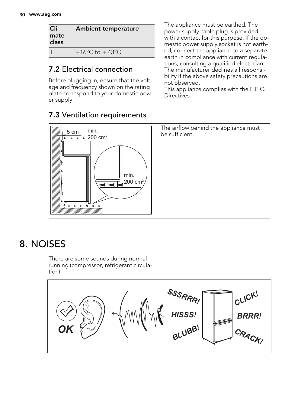 Noises | AEG SKS91240F0 User Manual | Page 30 / 68