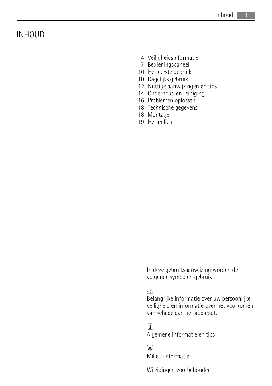 Inhoud | AEG SKS88840F0 User Manual | Page 3 / 76