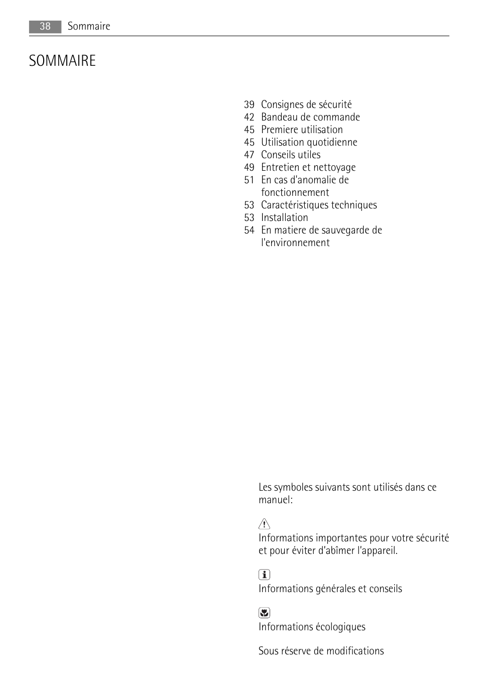Sommaire | AEG SKS88840F0 User Manual | Page 38 / 76