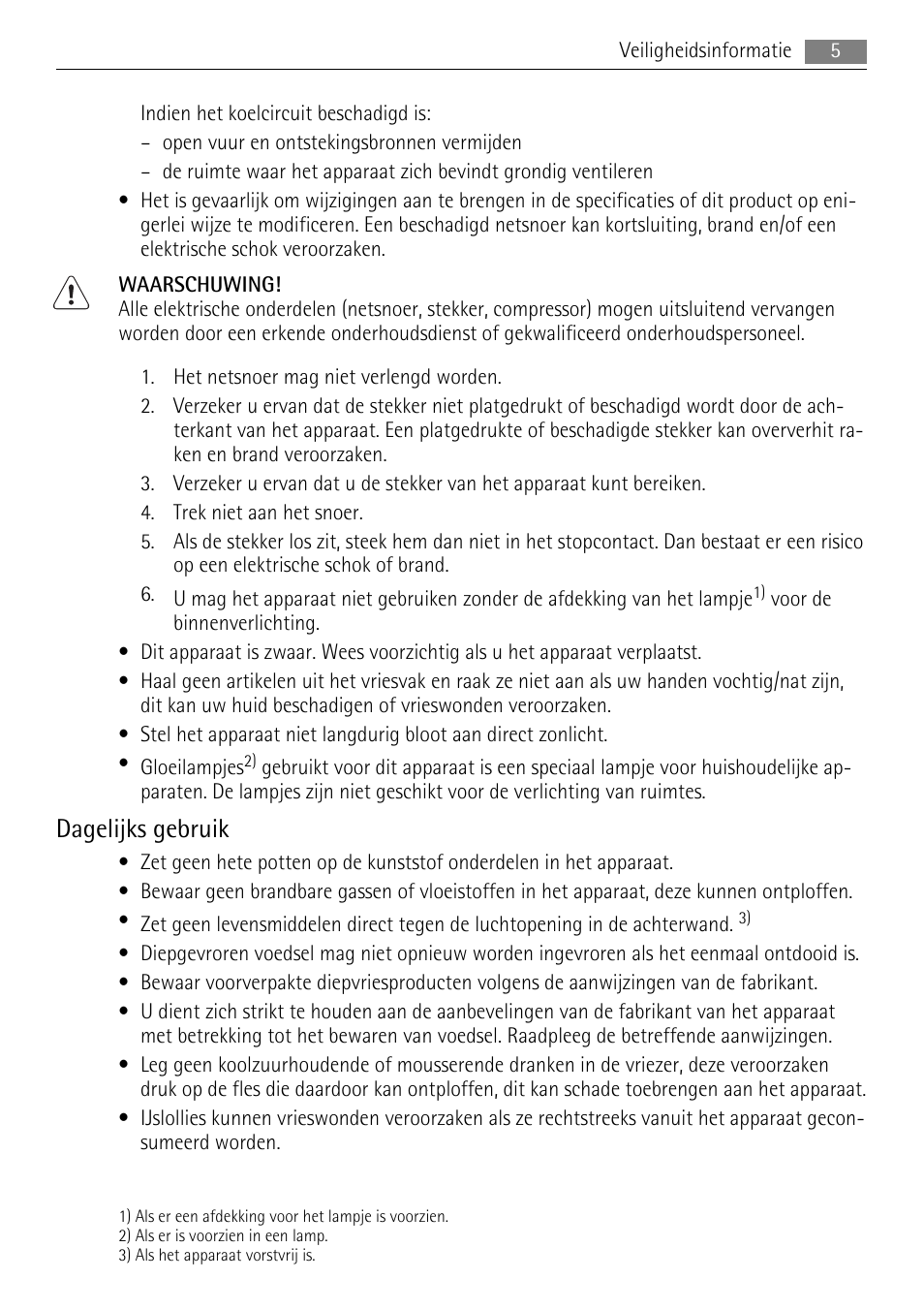 Dagelijks gebruik | AEG SKS88840F0 User Manual | Page 5 / 76