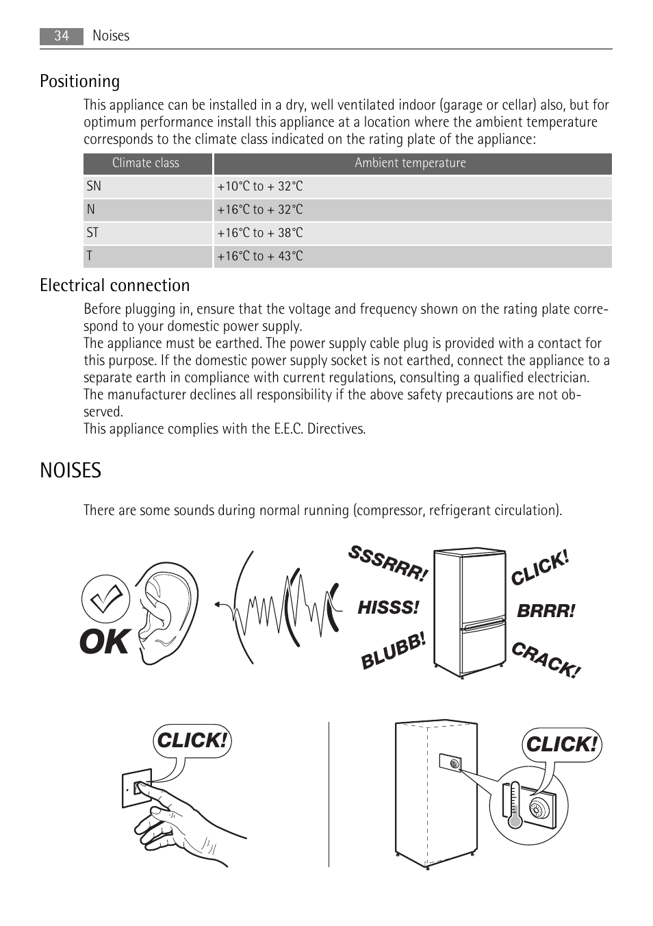 Noises, Click | AEG SKS88800F0 User Manual | Page 34 / 76