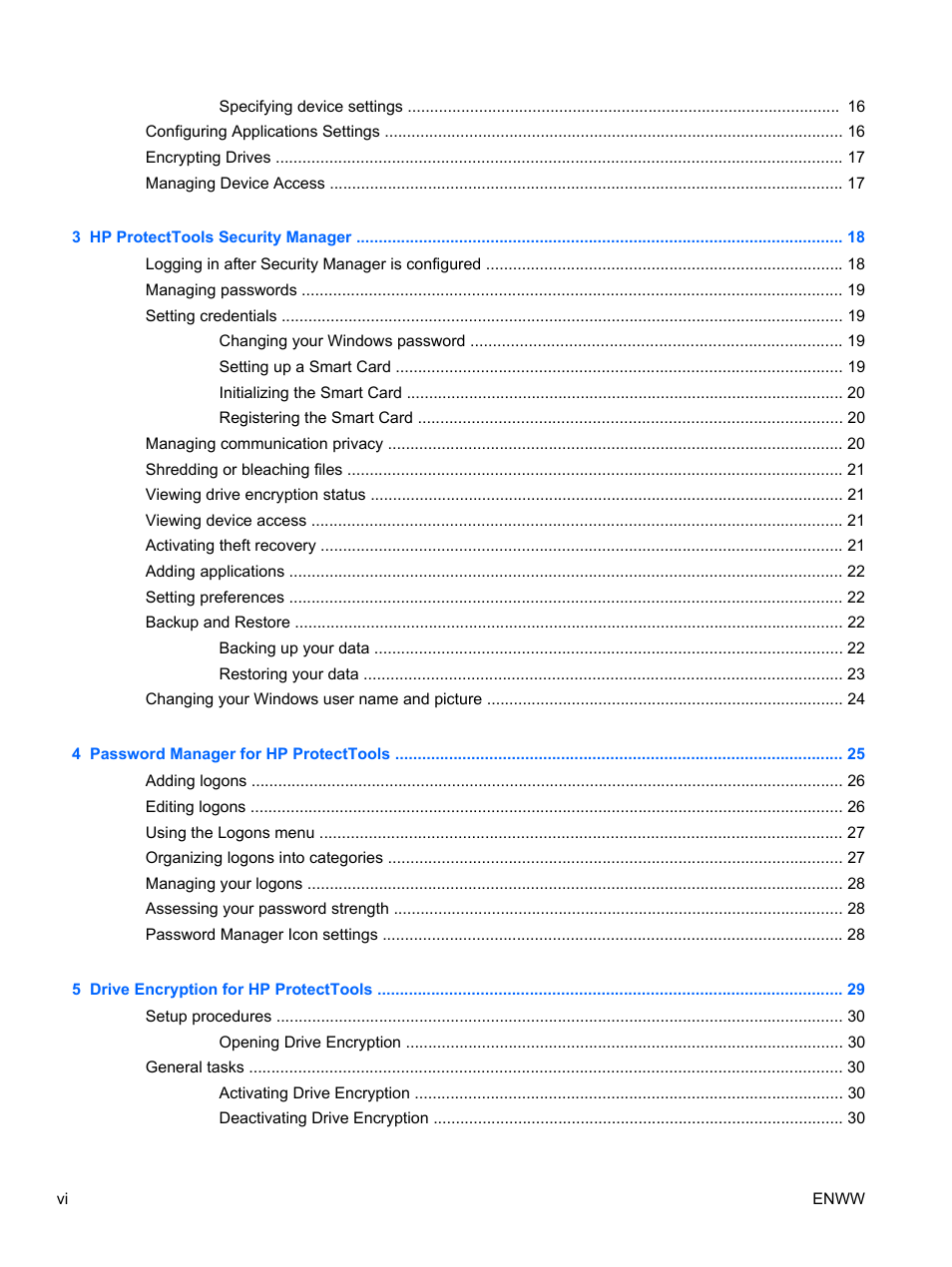 HP HP ProtectTools Security Software, Version 6.0 (User Guide) User Manual | Page 6 / 74