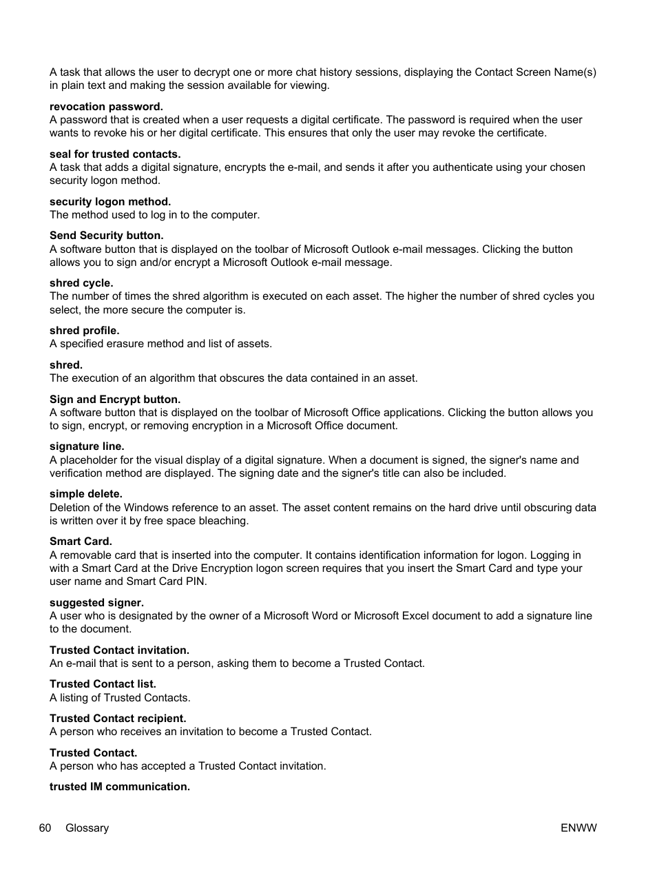 HP HP ProtectTools Security Software, Version 6.0 (User Guide) User Manual | Page 70 / 74