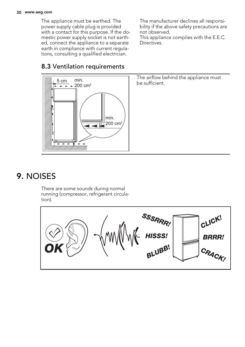 Noises | AEG SKS81040F0 User Manual | Page 30 / 68