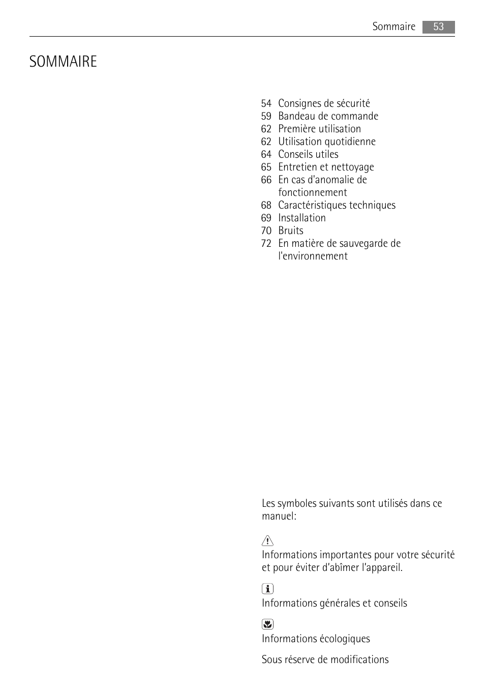 Sommaire | AEG SKS81000F0 User Manual | Page 53 / 92
