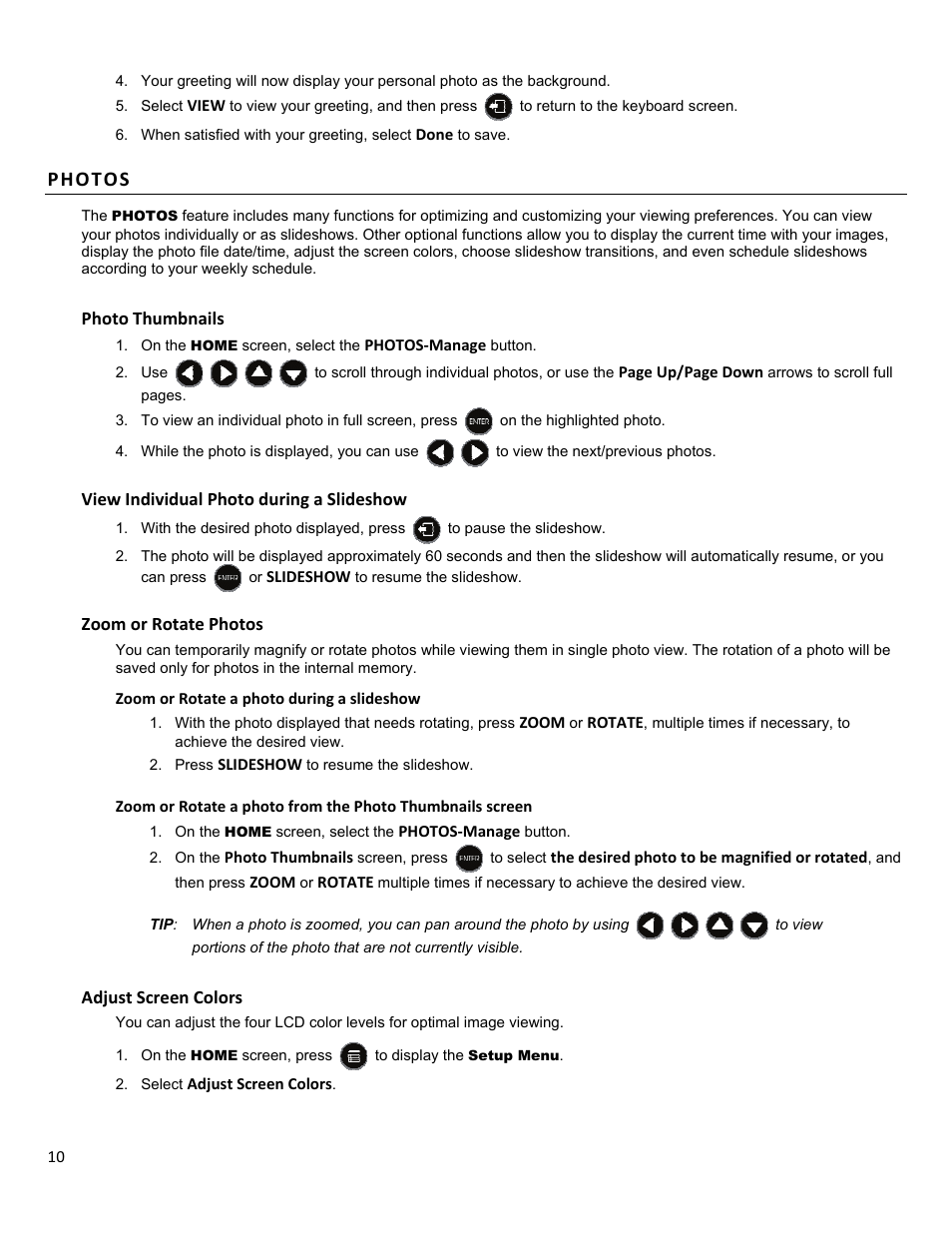 Photos | HP df1010p1 Rahmen für Digitalbilder User Manual | Page 10 / 20