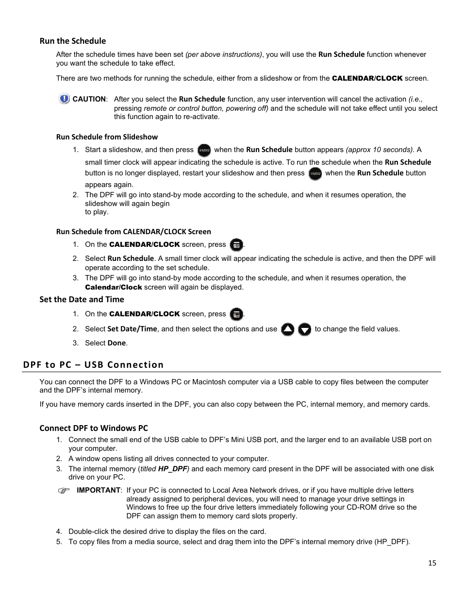 Dpf to pc – usb connection | HP df1010p1 Rahmen für Digitalbilder User Manual | Page 15 / 20