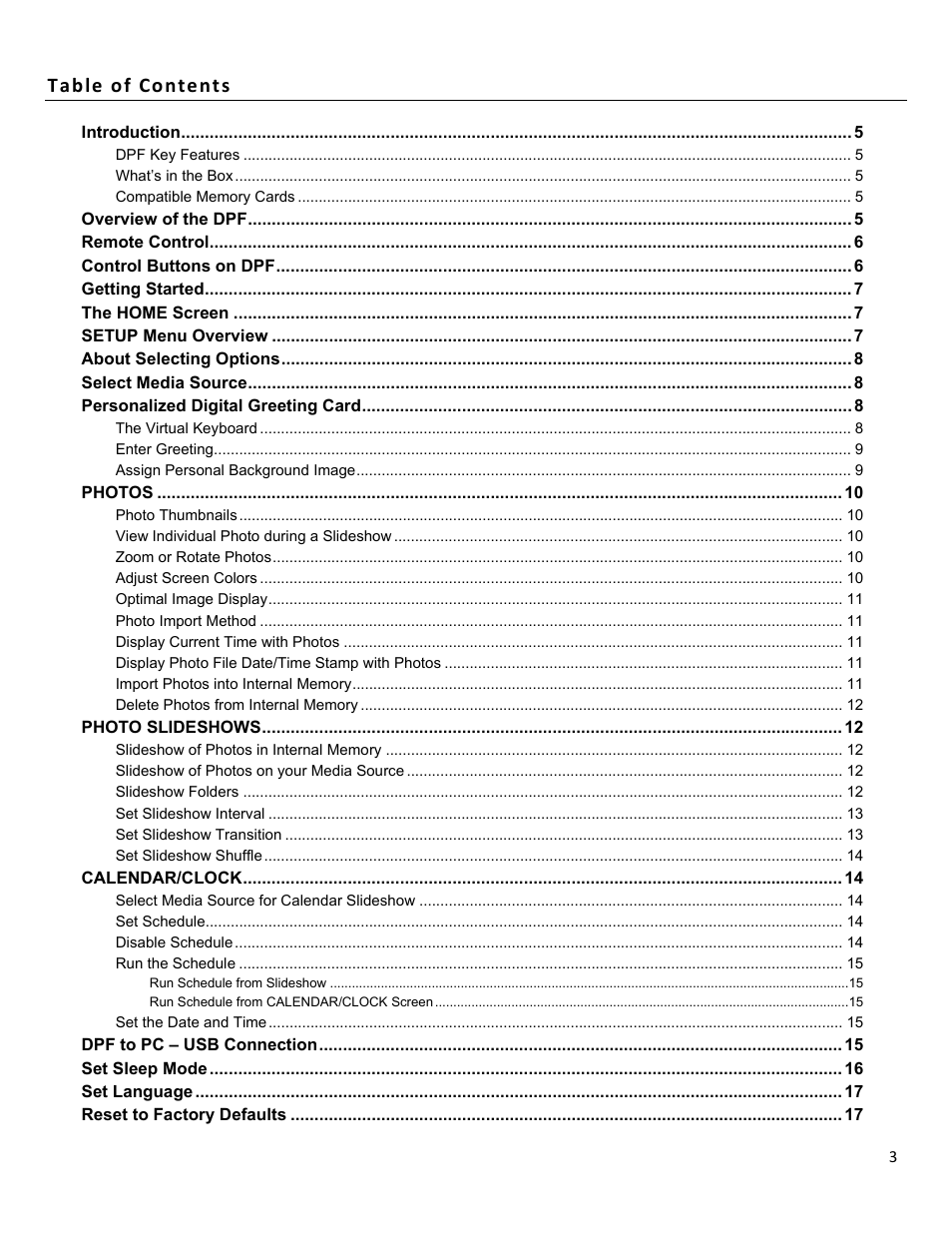 HP df1010p1 Rahmen für Digitalbilder User Manual | Page 3 / 20