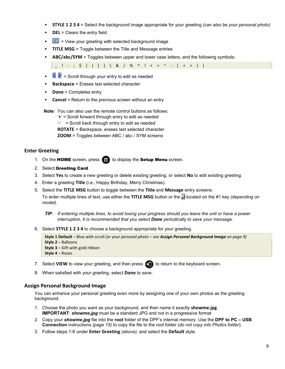 HP df1010p1 Rahmen für Digitalbilder User Manual | Page 9 / 20