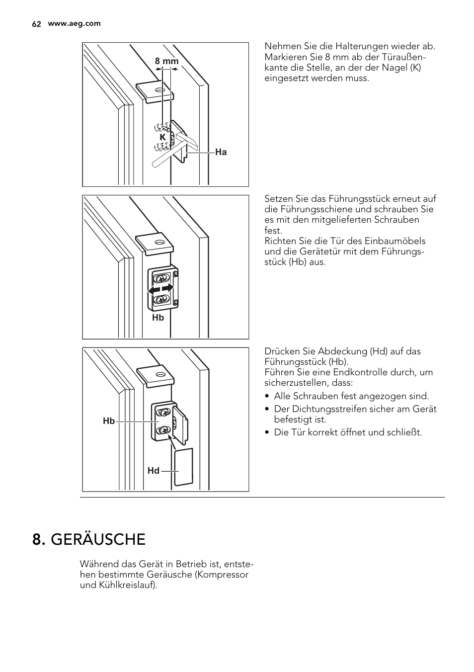 Geräusche | AEG SKS41200S0 User Manual | Page 62 / 68