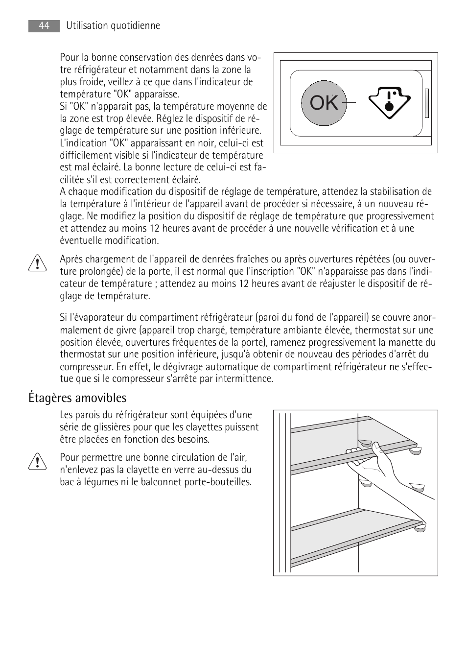 Étagères amovibles | AEG SKS48840S0 User Manual | Page 44 / 76