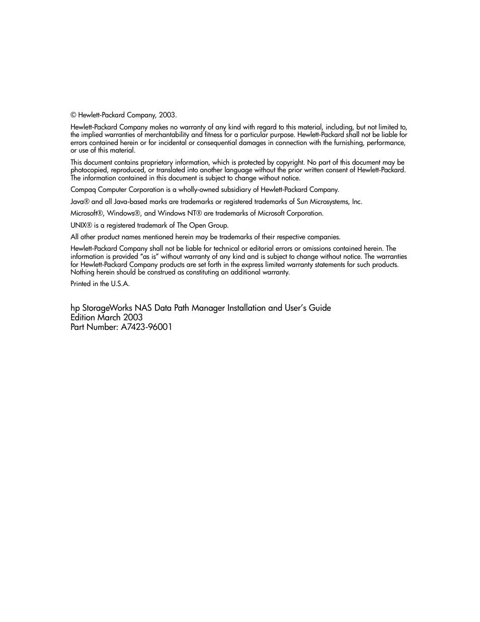 HP StorageWorks NAS Data Path Manager Software User Manual | Page 2 / 42