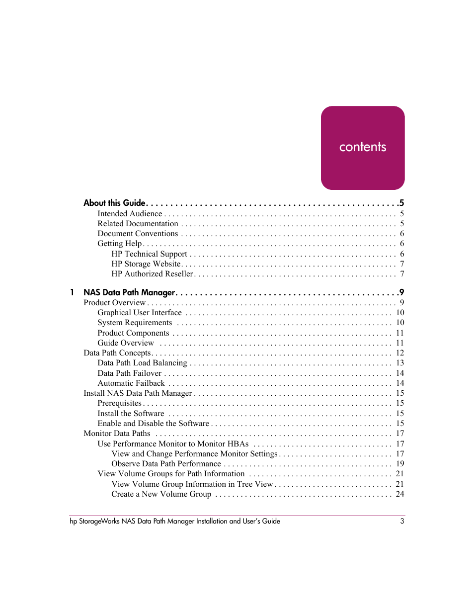HP StorageWorks NAS Data Path Manager Software User Manual | Page 3 / 42