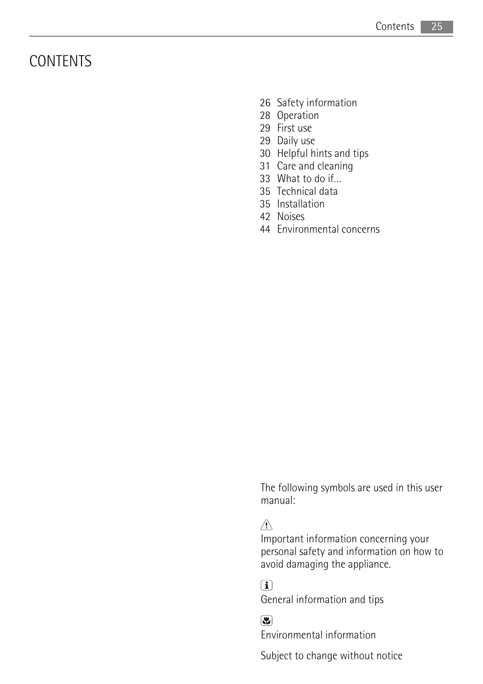 AEG SKS51040S0 User Manual | Page 25 / 92