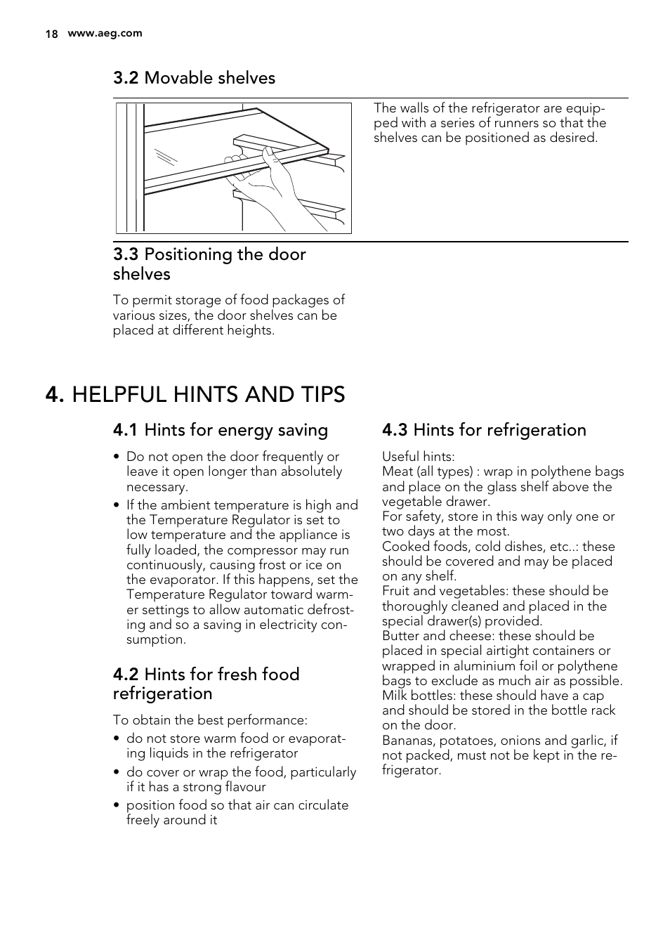 Helpful hints and tips | AEG SKS51200F0 User Manual | Page 18 / 64