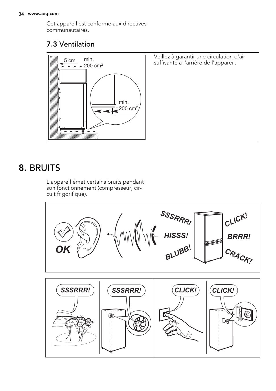 Bruits | AEG SKS51200F0 User Manual | Page 34 / 64