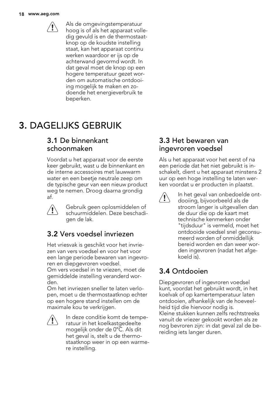 Dagelijks gebruik | AEG SKS51240S0 User Manual | Page 18 / 84