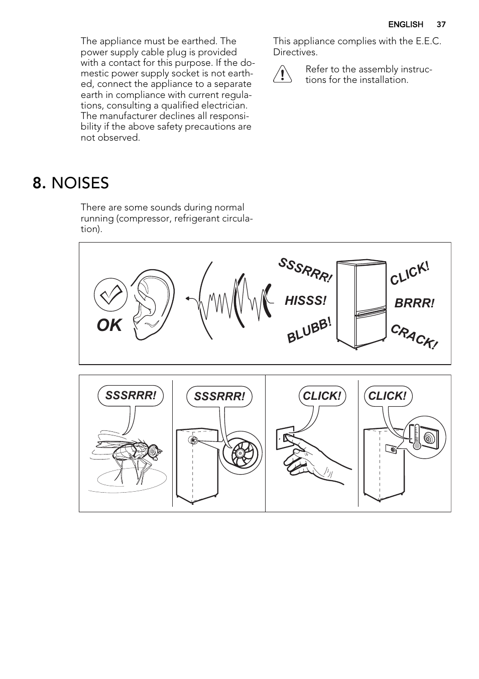 Noises | AEG SKS51240S0 User Manual | Page 37 / 84