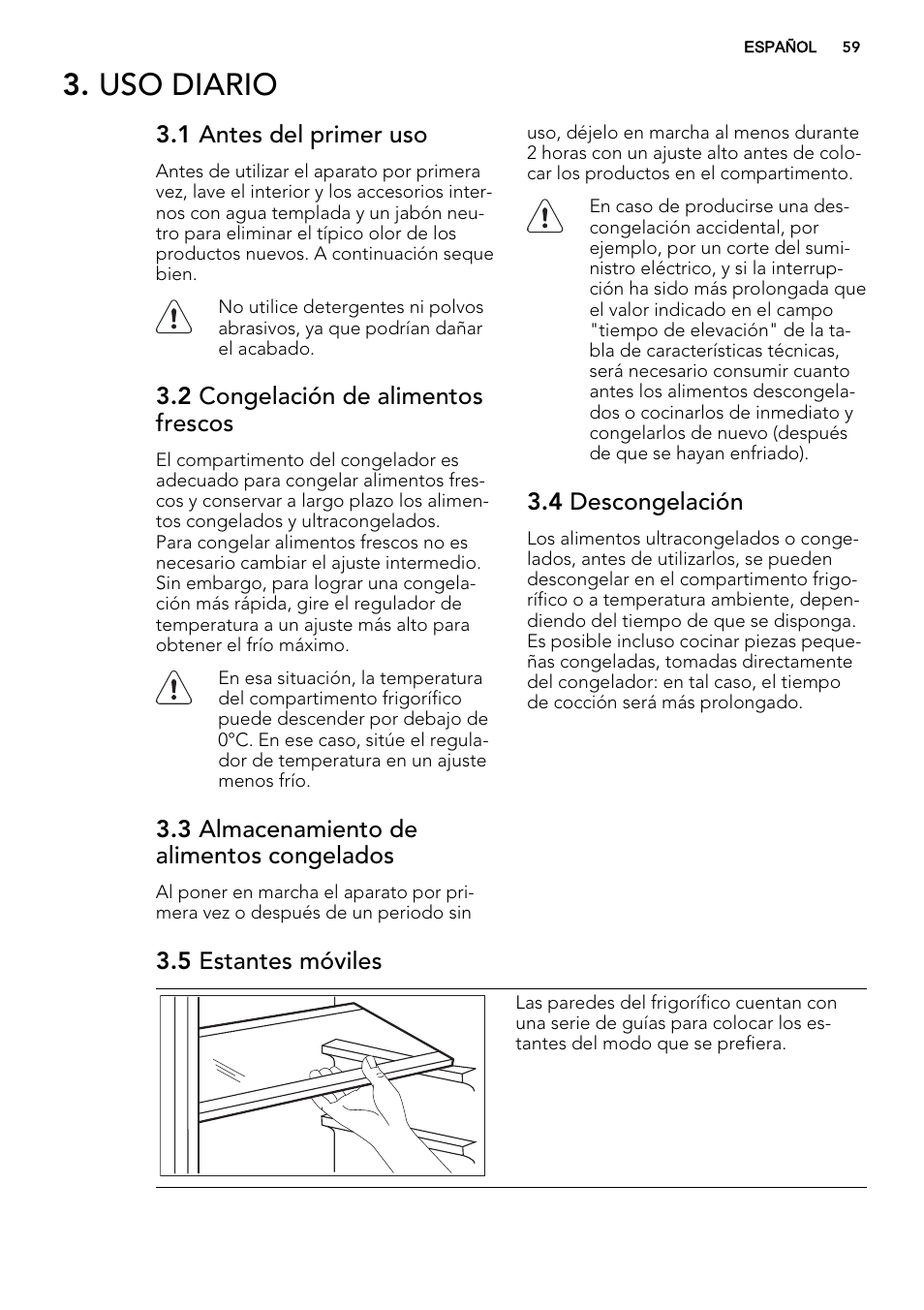 Uso diario | AEG SKS51240F0 User Manual | Page 59 / 68