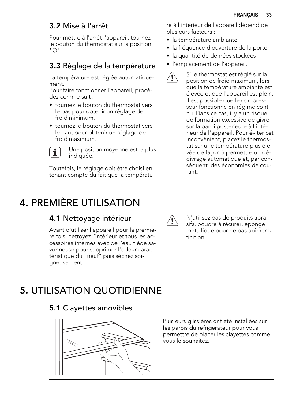 Première utilisation, Utilisation quotidienne | AEG SKS58200F0 User Manual | Page 33 / 60
