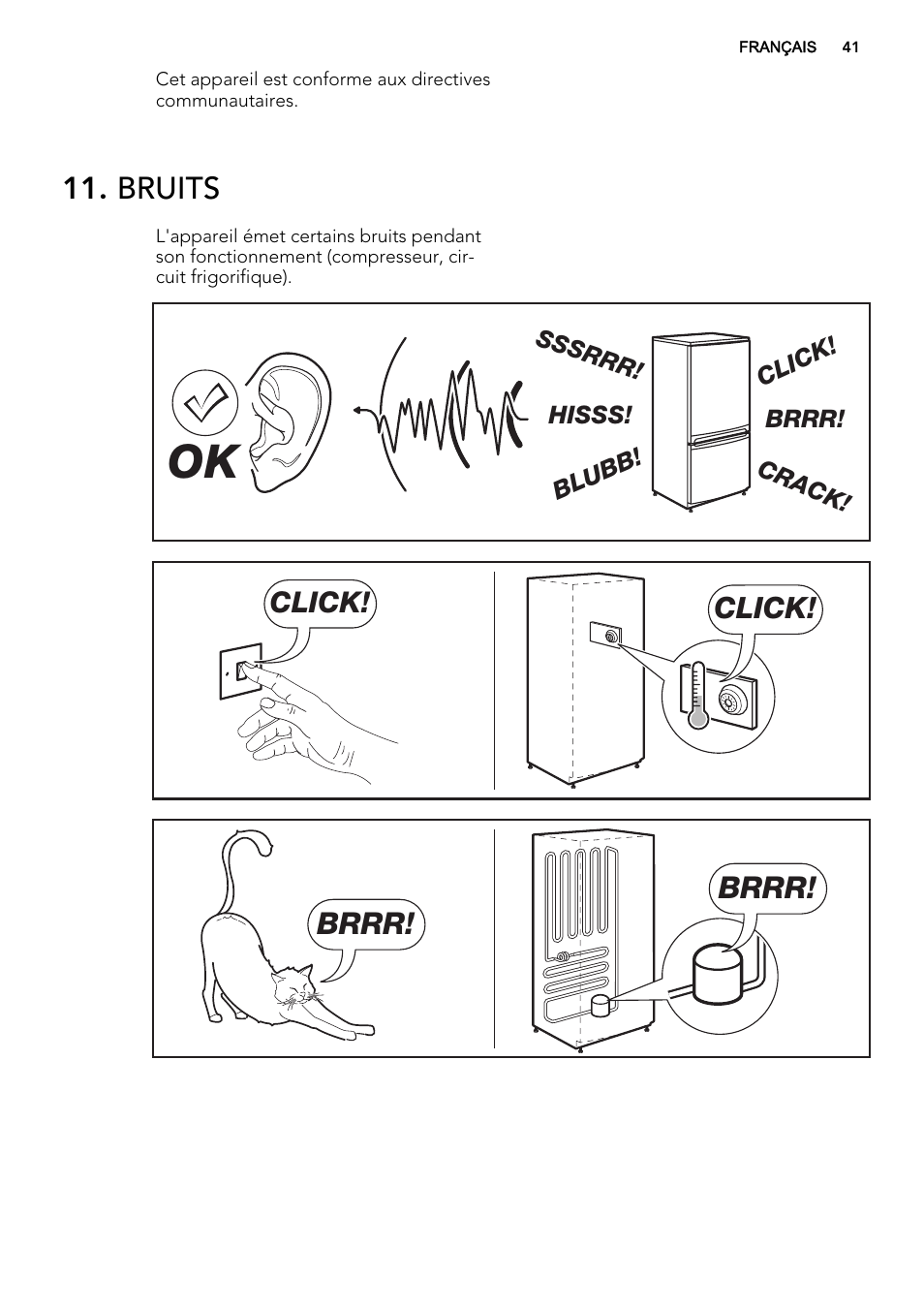 Bruits, Brrr, Click | AEG SKS58200F0 User Manual | Page 41 / 60