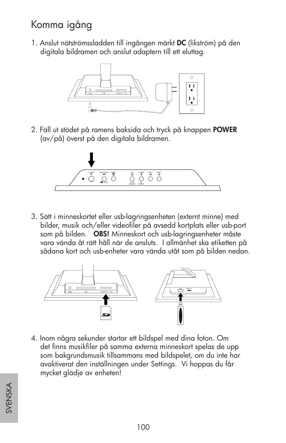 Komma igång | HP df750 Rahmen für Digitalbilder User Manual | Page 102 / 116