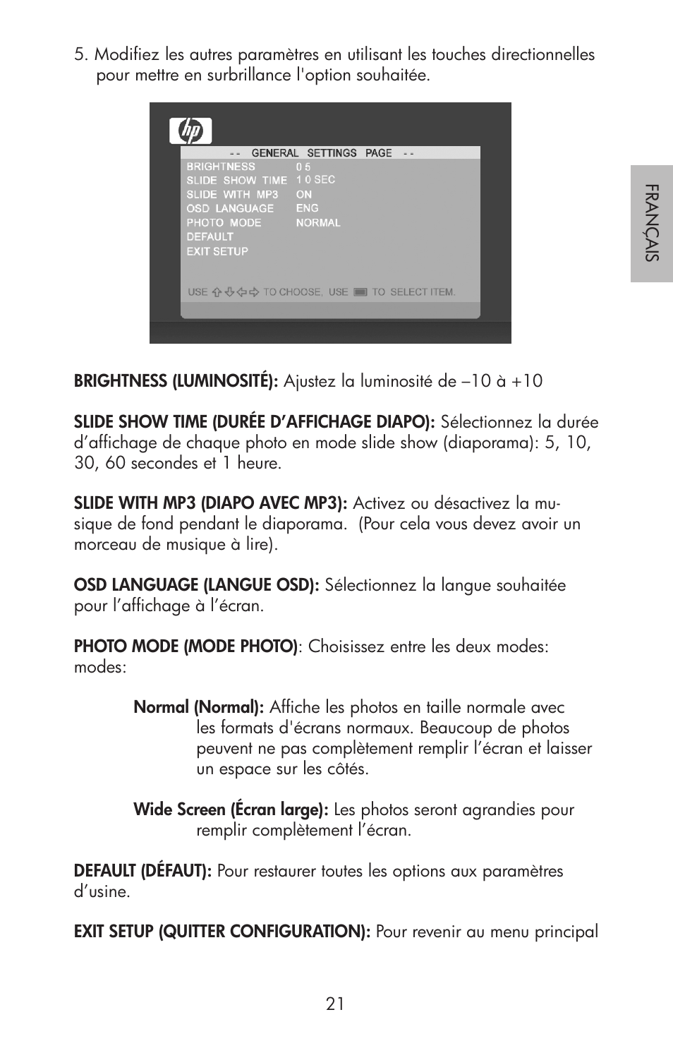 HP df750 Rahmen für Digitalbilder User Manual | Page 23 / 116