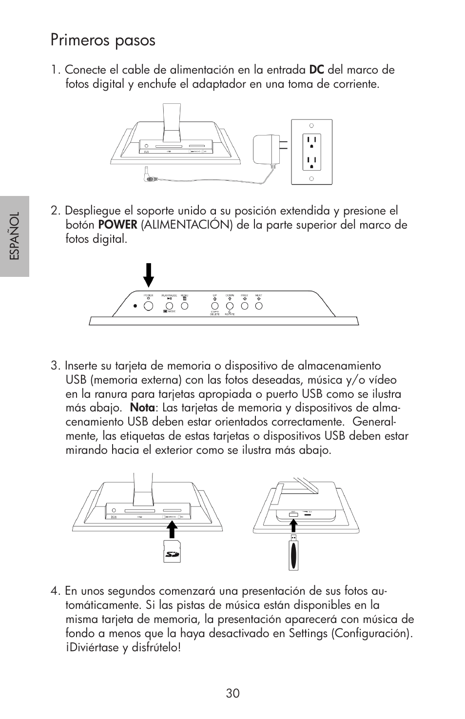 Primeros pasos | HP df750 Rahmen für Digitalbilder User Manual | Page 32 / 116