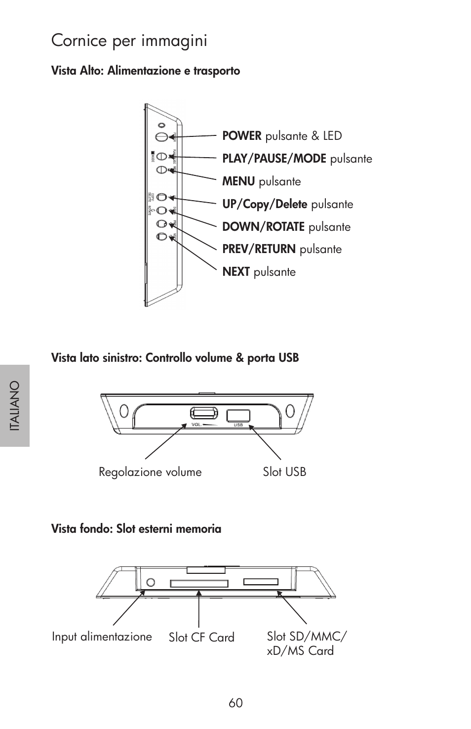 Cornice per immagini | HP df750 Rahmen für Digitalbilder User Manual | Page 62 / 116
