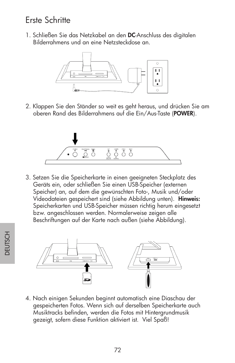 Erste schritte | HP df750 Rahmen für Digitalbilder User Manual | Page 74 / 116