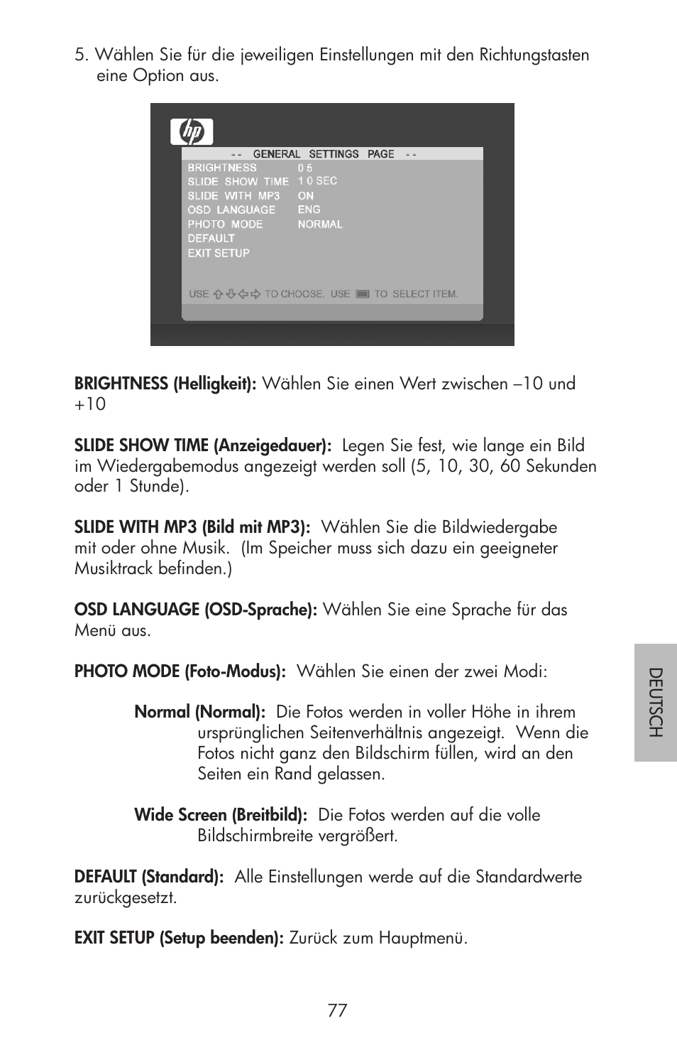 HP df750 Rahmen für Digitalbilder User Manual | Page 79 / 116