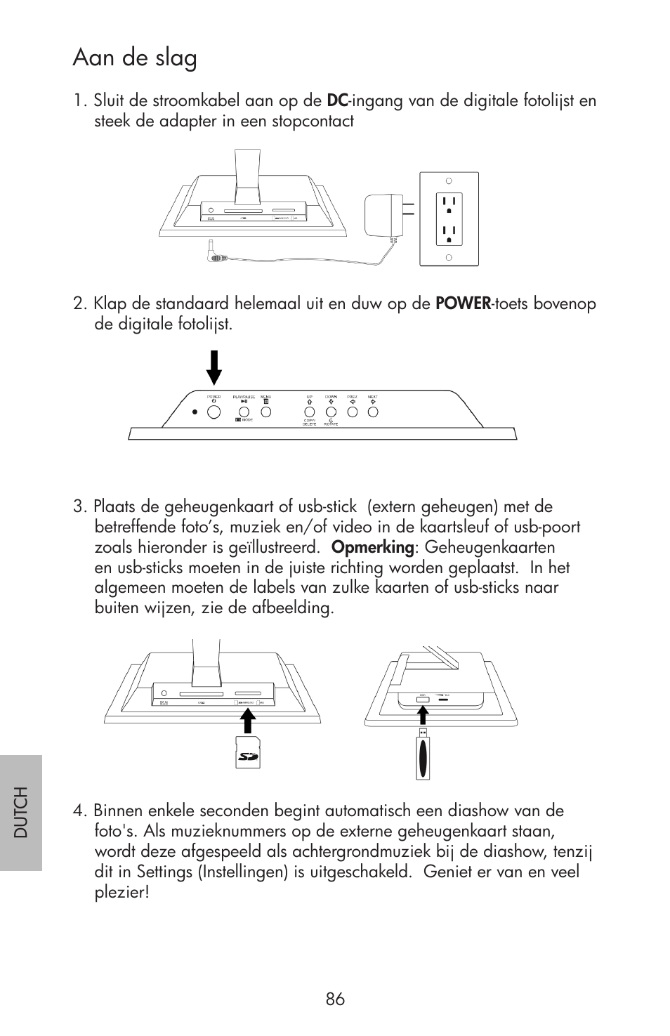 Aan de slag | HP df750 Rahmen für Digitalbilder User Manual | Page 88 / 116