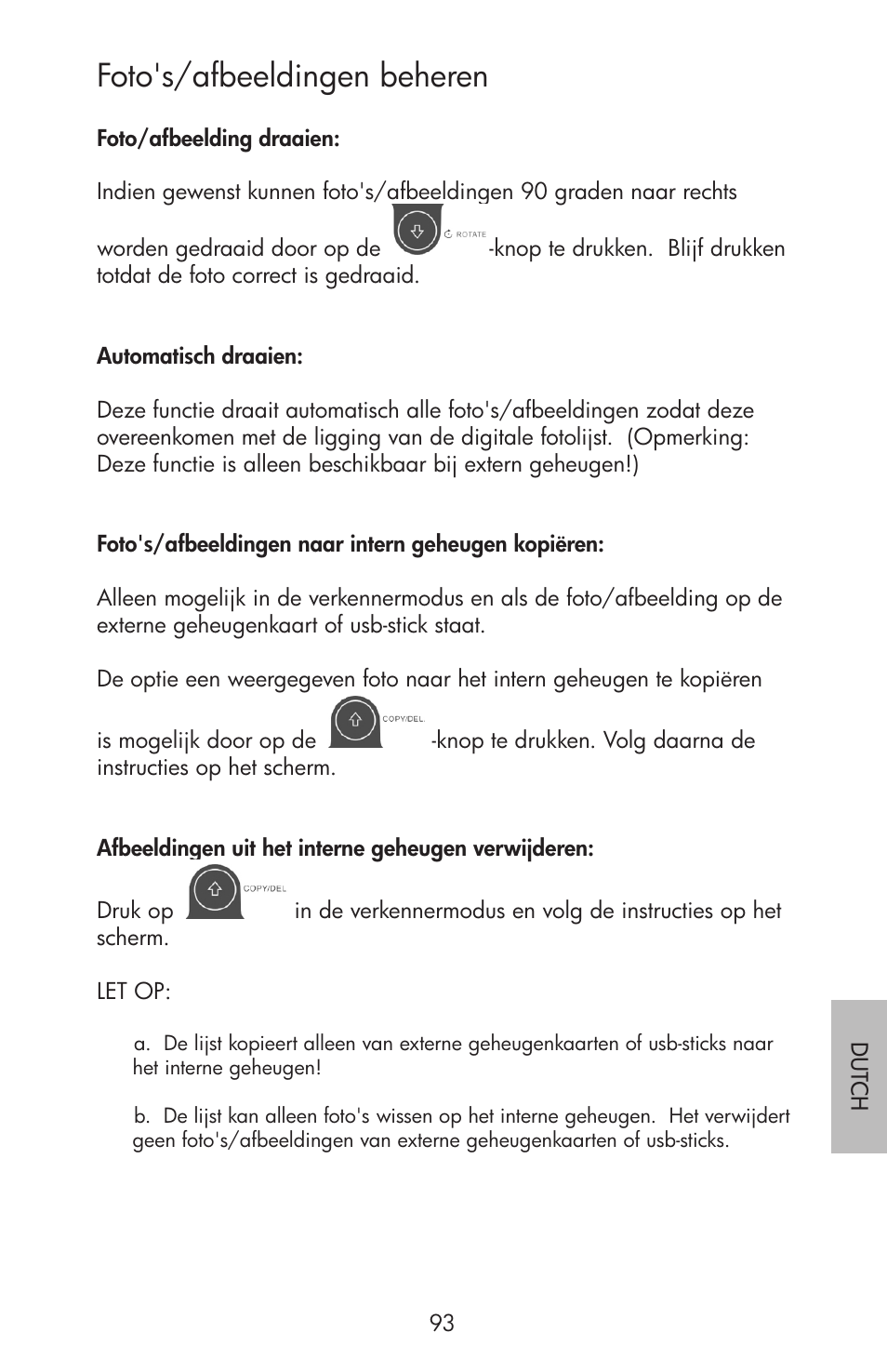 Foto's/afbeeldingen beheren | HP df750 Rahmen für Digitalbilder User Manual | Page 95 / 116