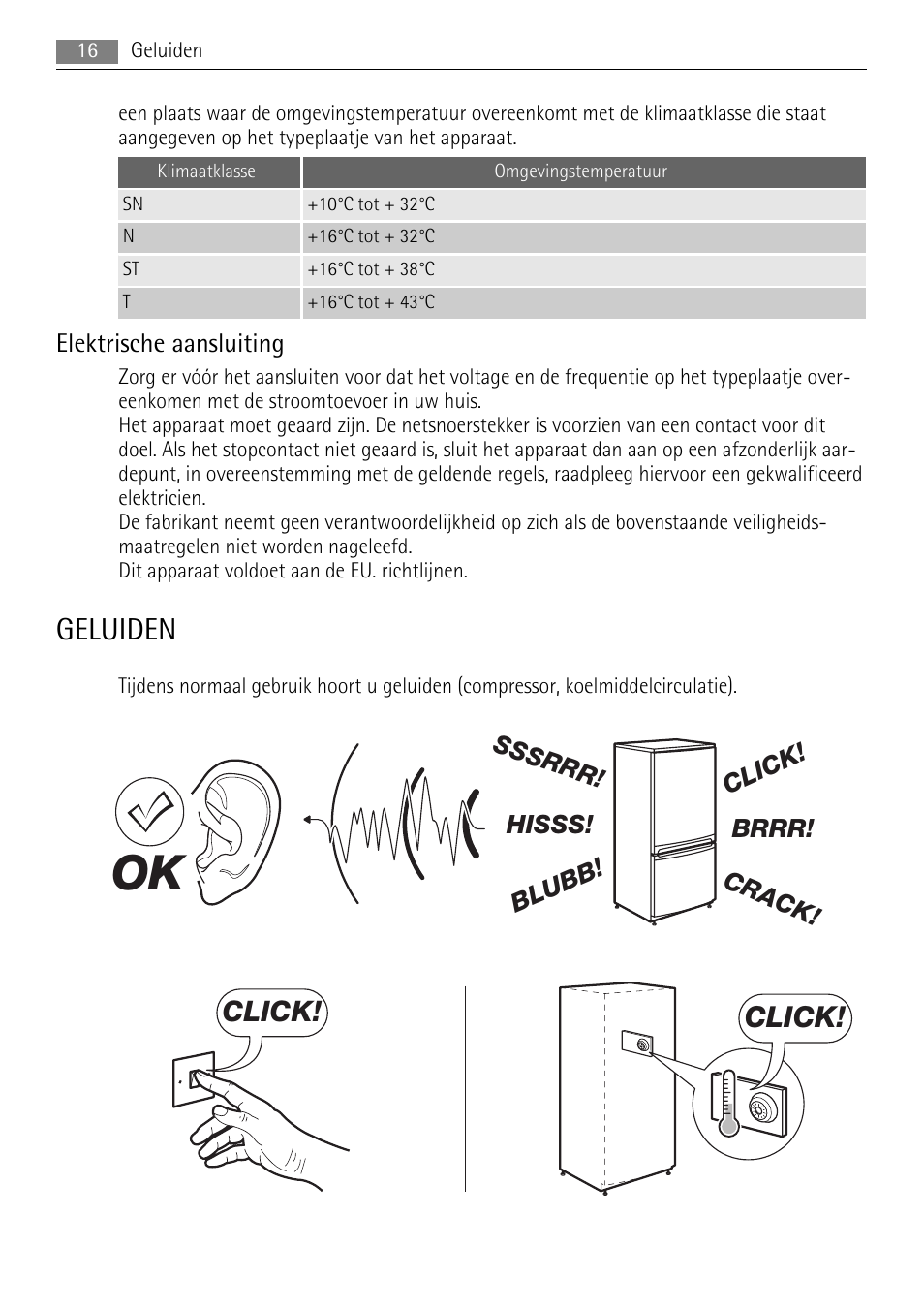 Geluiden, Click | AEG SKS58840E0 User Manual | Page 16 / 72