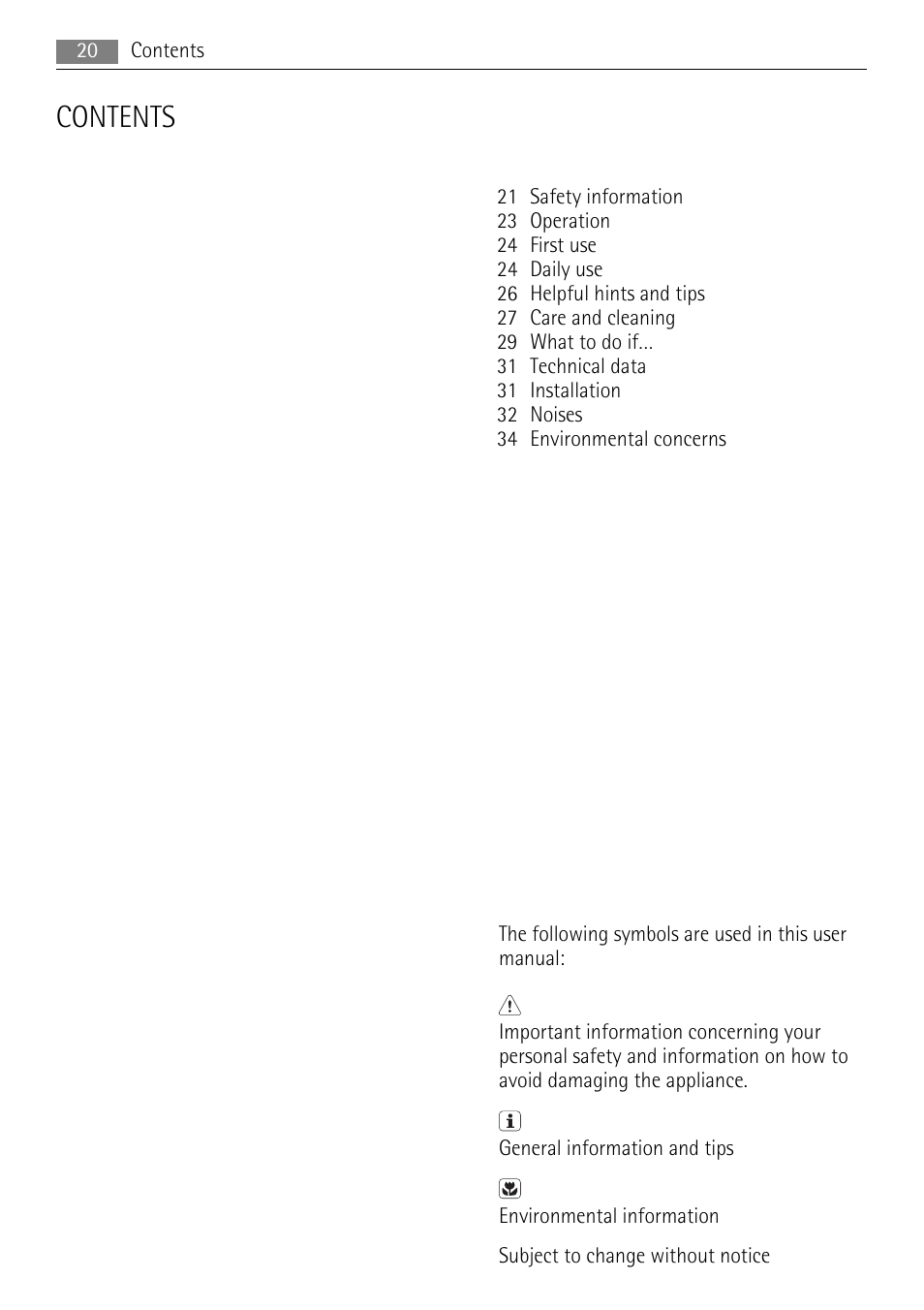 AEG SKS58840E0 User Manual | Page 20 / 72