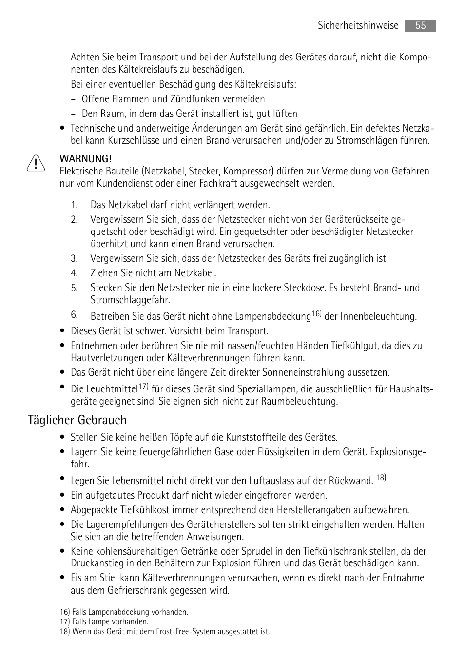 Täglicher gebrauch | AEG SKS58840E0 User Manual | Page 55 / 72