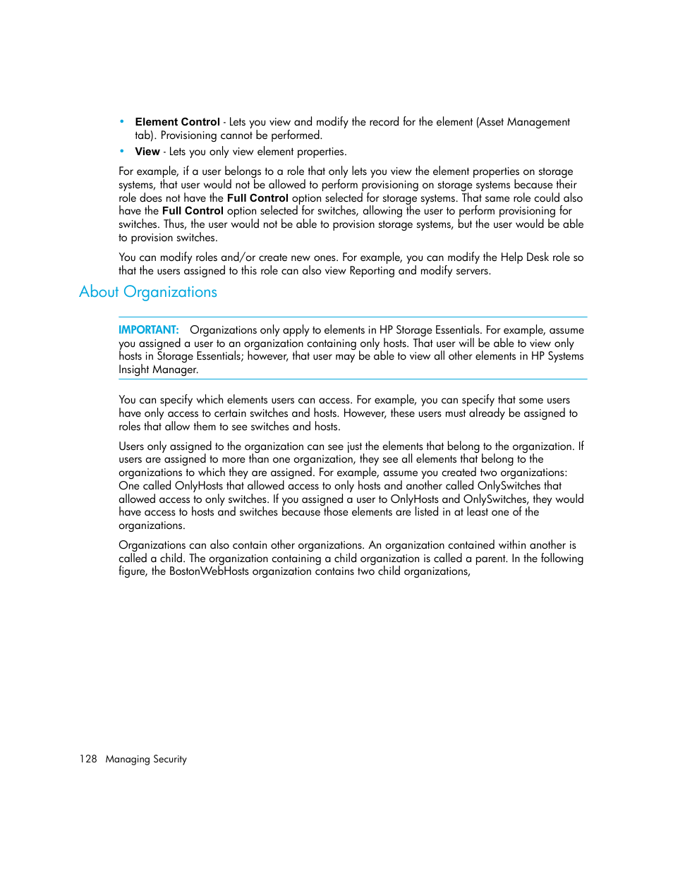 About organizations | HP Storage Essentials NAS Manager Software User Manual | Page 158 / 702