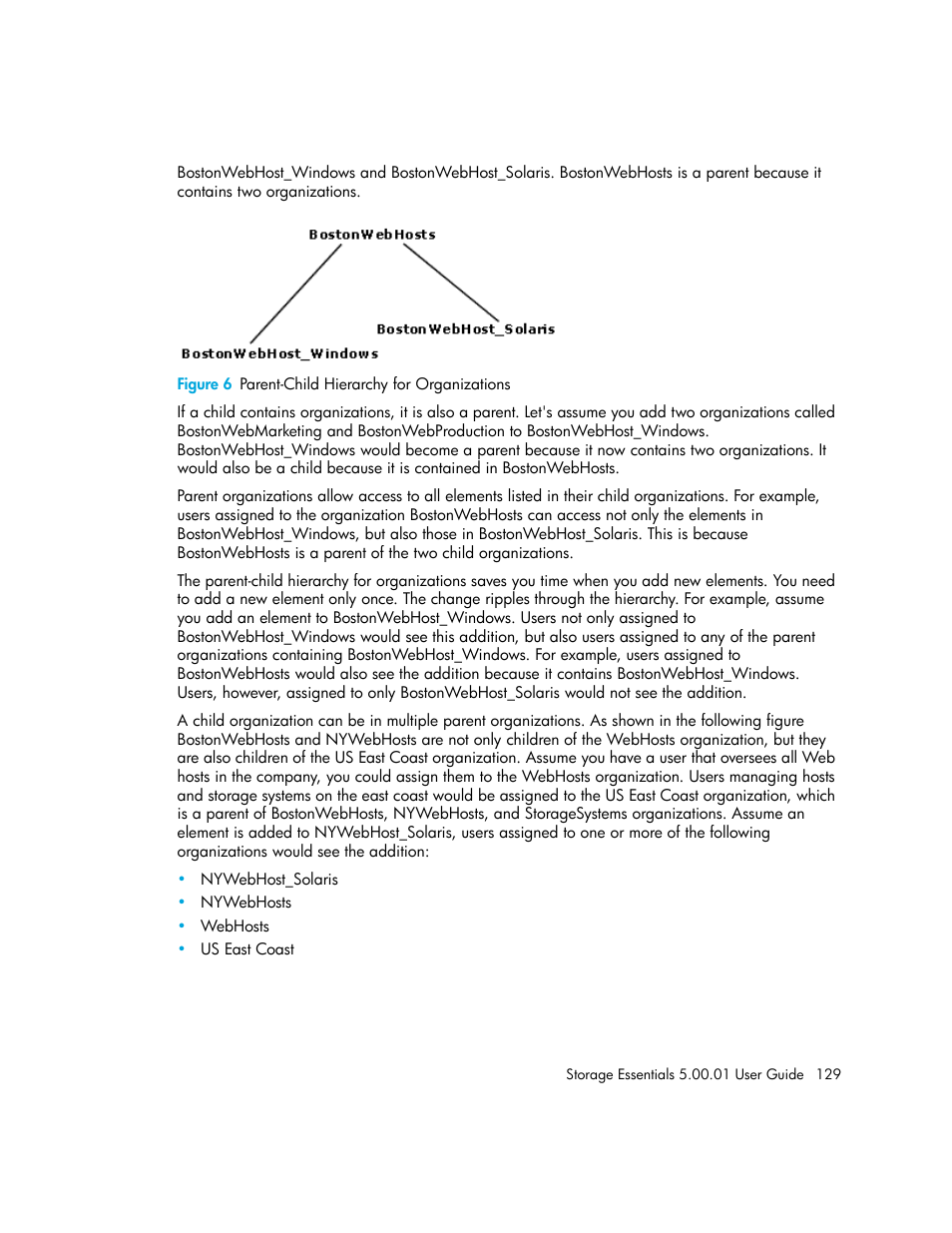 6 parent-child hierarchy for organizations | HP Storage Essentials NAS Manager Software User Manual | Page 159 / 702