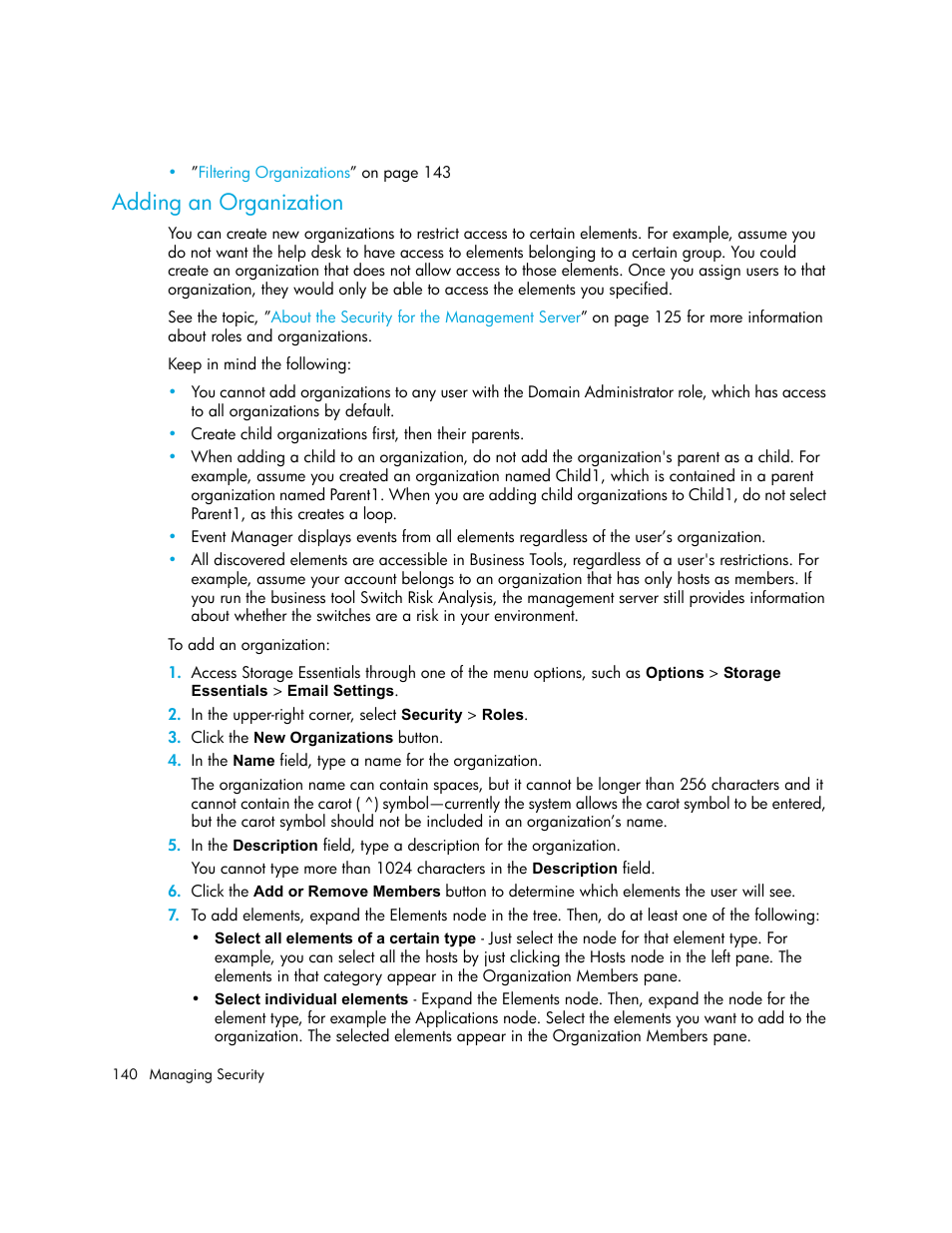 Adding an organization | HP Storage Essentials NAS Manager Software User Manual | Page 170 / 702