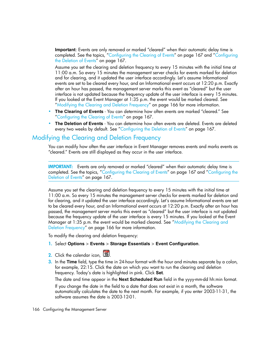 Modifying the clearing and deletion frequency | HP Storage Essentials NAS Manager Software User Manual | Page 196 / 702