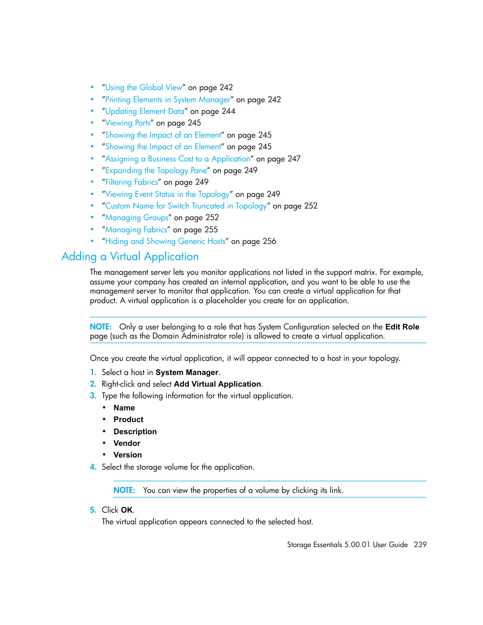 Adding a virtual application | HP Storage Essentials NAS Manager Software User Manual | Page 269 / 702