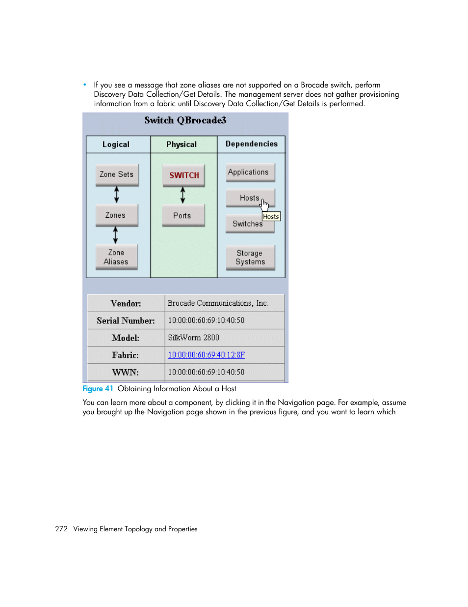 41 obtaining information about a host | HP Storage Essentials NAS Manager Software User Manual | Page 302 / 702