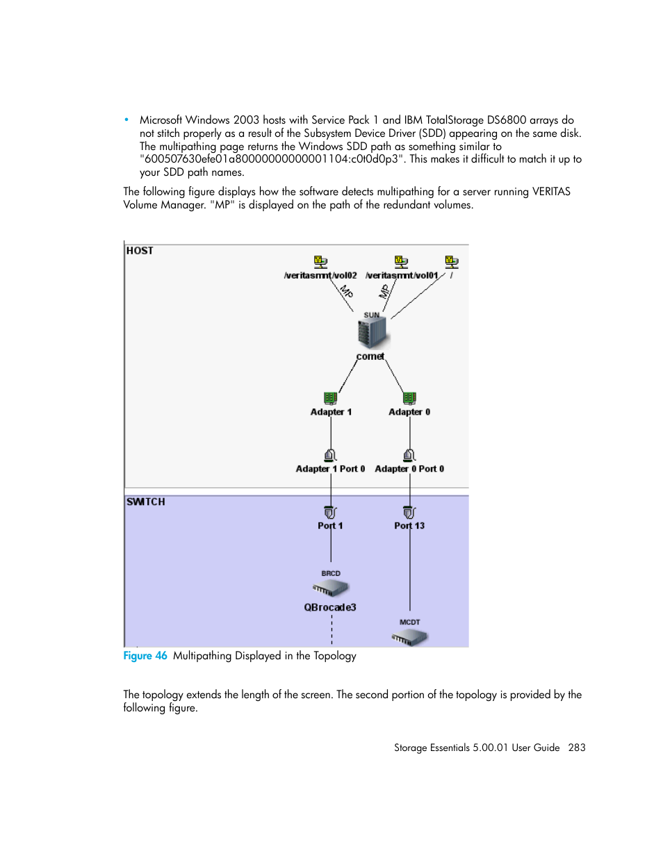 46 multipathing displayed in the topology | HP Storage Essentials NAS Manager Software User Manual | Page 313 / 702