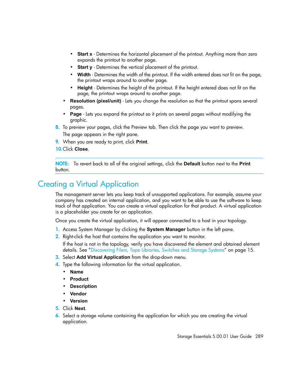 Creating a virtual application | HP Storage Essentials NAS Manager Software User Manual | Page 319 / 702