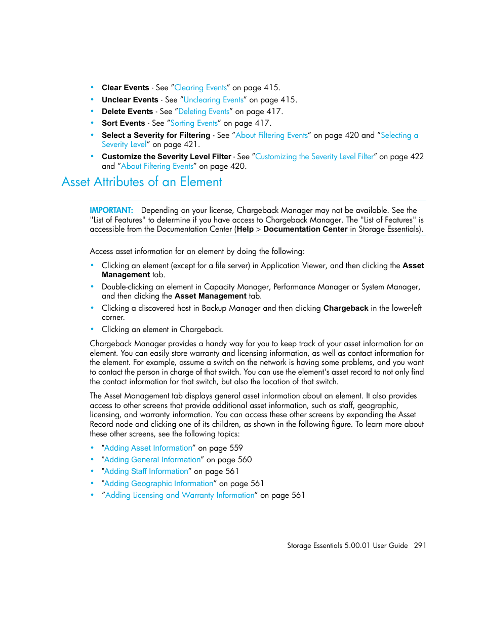 Asset attributes of an element | HP Storage Essentials NAS Manager Software User Manual | Page 321 / 702