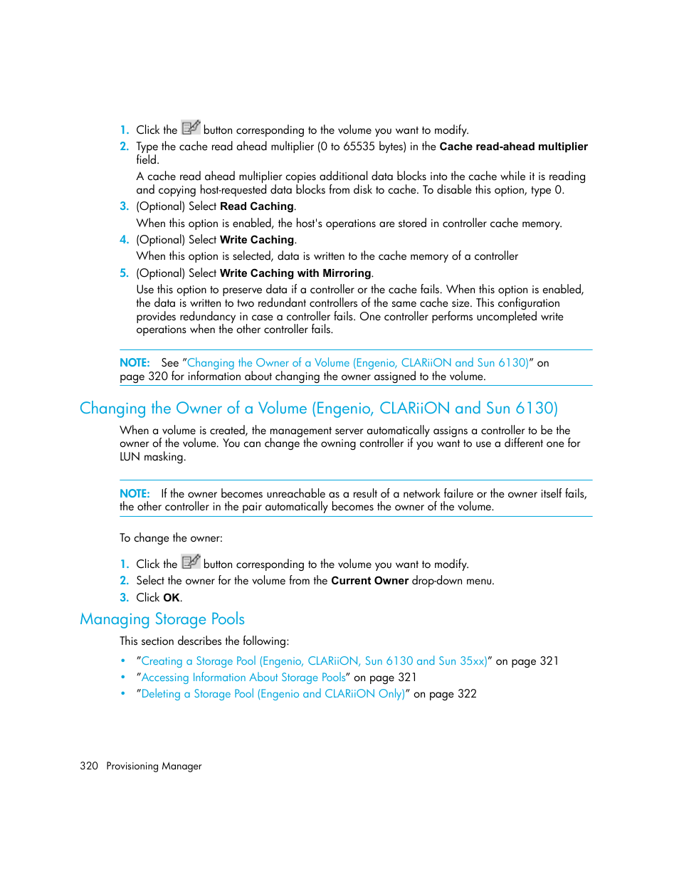 Managing storage pools | HP Storage Essentials NAS Manager Software User Manual | Page 350 / 702