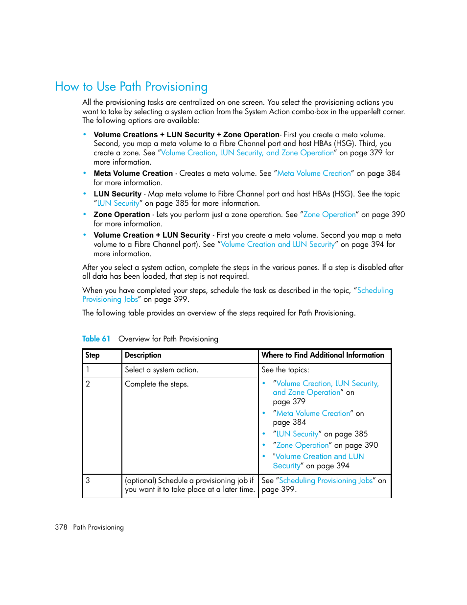 How to use path provisioning, 61 overview for path provisioning | HP Storage Essentials NAS Manager Software User Manual | Page 408 / 702